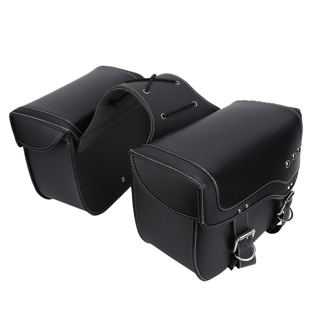 Motorcycle Saddlebags 30L Large Capacity Saddle Bags PU Leather Waterproofing Motorcycle Side Luggage Bags