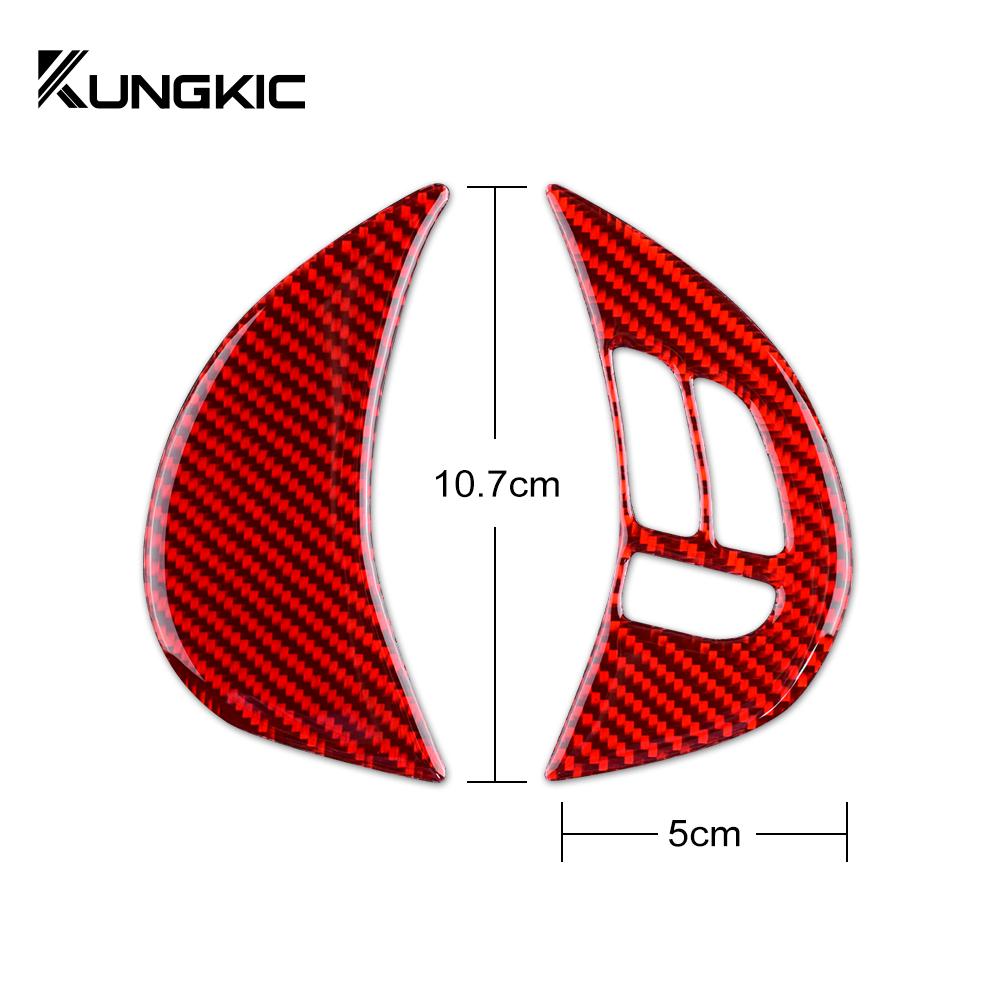 Real Soft Carbon Fiber Sticker For Subaru Impreza 2009 2010 2011 Car Steering Wheel Button Frame Interior Trim Accessories