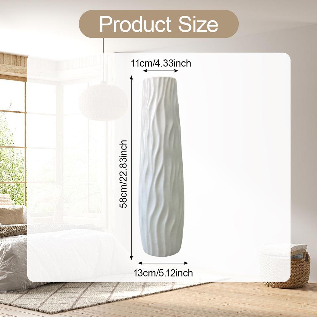 Floor Vase Gift Stylish Ornament Versatile Elegant Flower Vase Height 58cm for Office Living Room Dining Room Hotel Bedroom