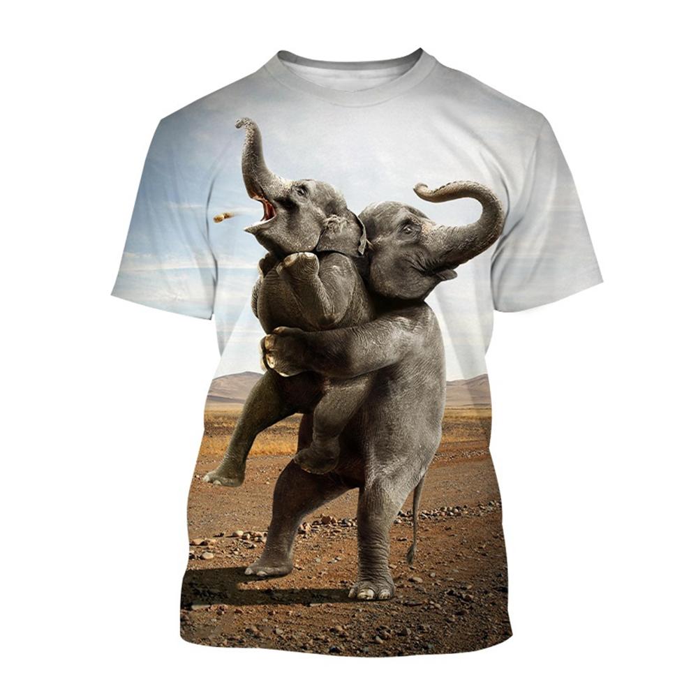 Summer Fashionable Fun Cute Animal Elephant 3D Printed Kids T-Shirt Outdoor Casual Boys Tees Top Girl Clothing