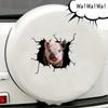 Creative Funny Piggy Stickers, Animal Crack Car Stickers, 3D Cute Car Pet Stickers, Waterproof Car Window Stickers