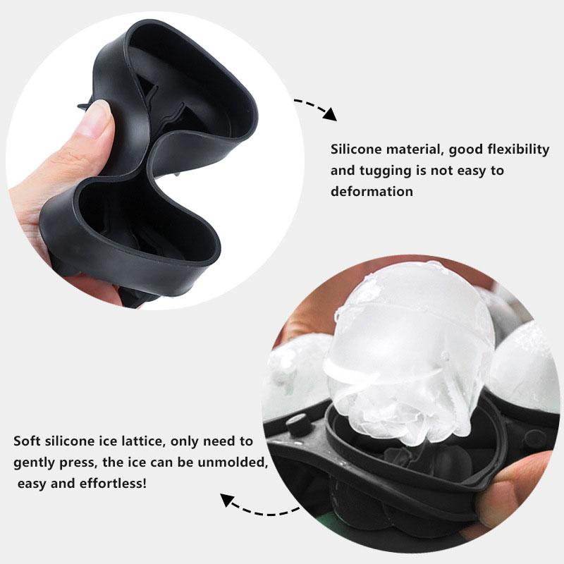 Tray Easy To Take Out Suitable for Whiskey Party Supplies Silicone 3D Balls Skull Diamond Shaped Ice Mold Reusable Ice Cube Mold