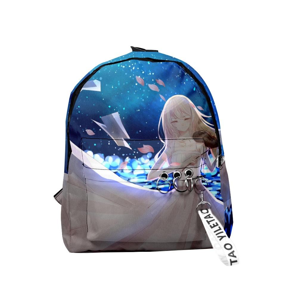 Classic Novelty Your Lie In April Backpacks Boys/Girls School Bags 3D Print Keychains Oxford Waterproof Cute Small Backpacks