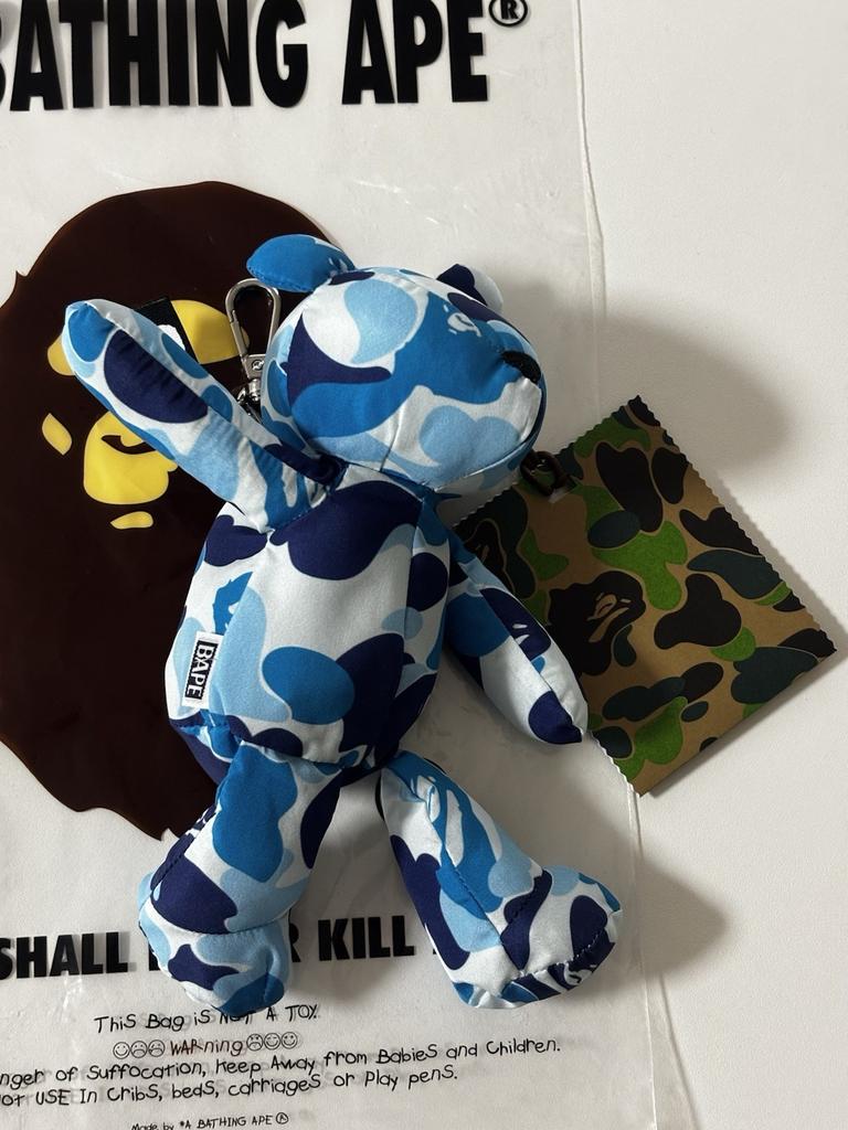 Authentic Bathing Ape Bape ABC Camo Bear Eco Bag Blue Small