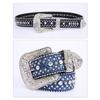Rhinestones Studded Western Leather Belt Bling Waist Belts for Dresses Pants