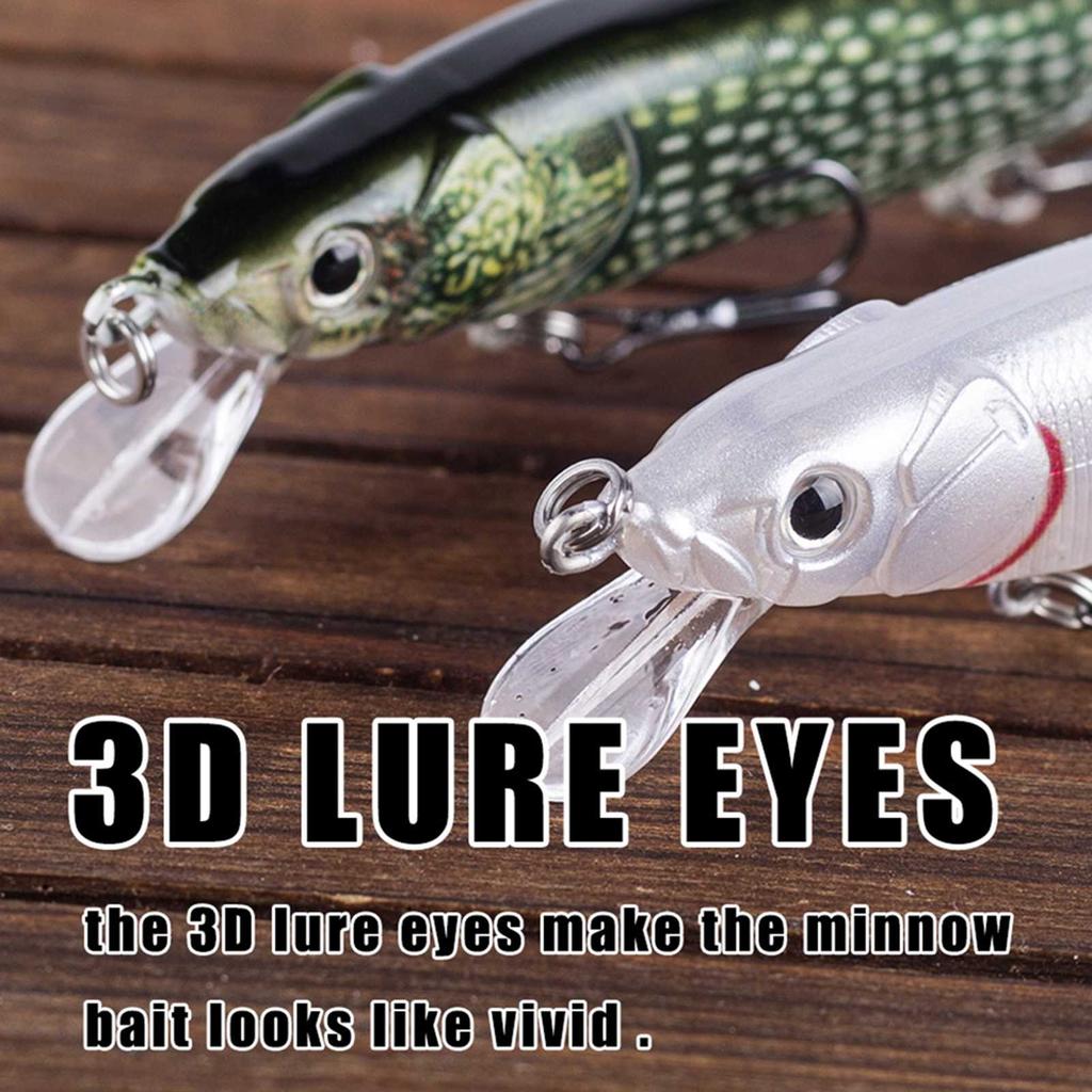 Hard Fishing Lures Sinking Minnow Swing Bait with 3D Realistic Eyes High-Resolution Body Details 12c