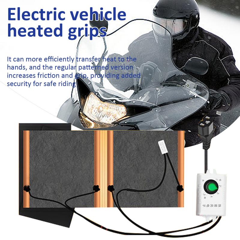 48V Universal Motorcycle Heated Hand Grips Waterproof Thermal E-bike  Handlebar Heater Warmer Kit Motorcycle Accessories