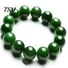 Přírodní 10mm tmavě zelené umělé nefritové kulaté korálky Strečový náramek jako dárek