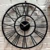 Clock Iron Abstract Analog Wall Clock (38 Cm, Black)