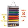Wall Hanging Karate Taekwondo Belt Organizer Dustproof Martial Arts Belts Medals Display Holder for Kung Fu Judo Lover Kids Gift