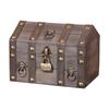 Vintage Wooden Jewelry Box with Lock - Desktop Retro Storage and Treasure Chest
