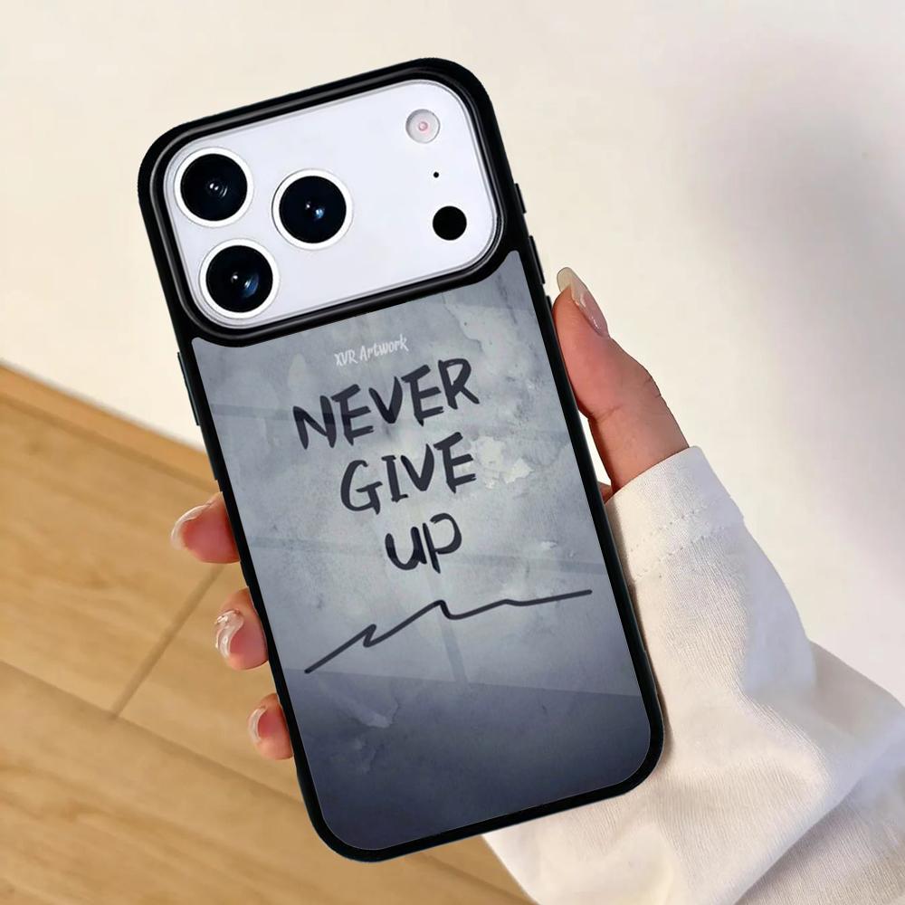 never give up Mobile Phone Case for IPhone 17 AIR 16pro Max 15 14 13 12 11 Bumper Cover
