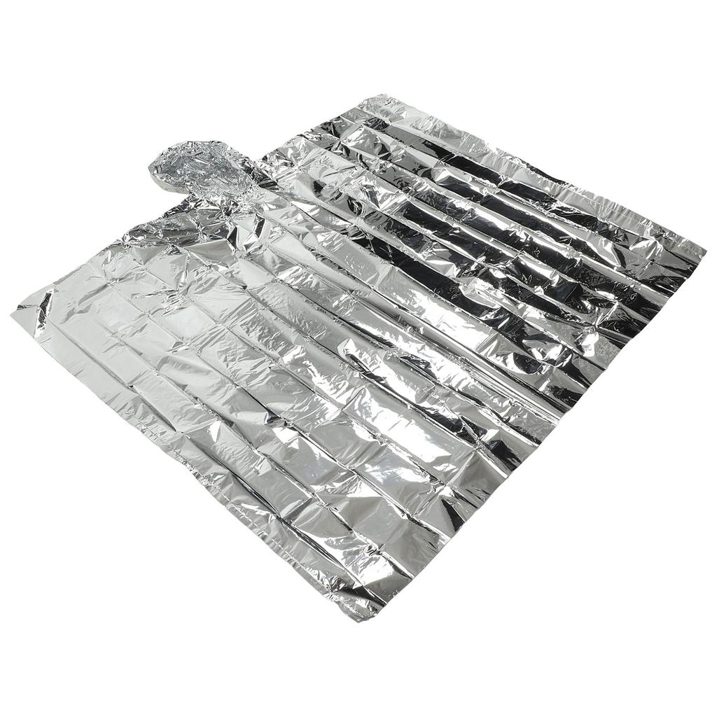 Emergency Ponchos Waterproof Windproof CPP Aluminum Film 0.012mm Thick Silver Reflective Emergency Blankets for Travel