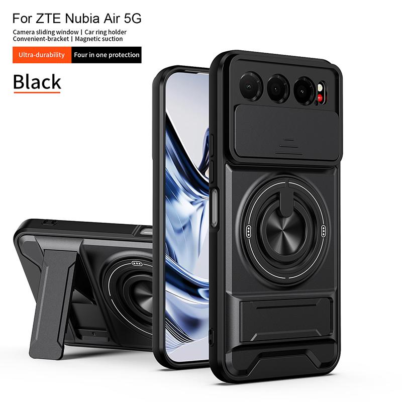 Slide Camera Cover for ZTE Nubia Air 5G Case With Built-in Ring Stand and Folding Stand