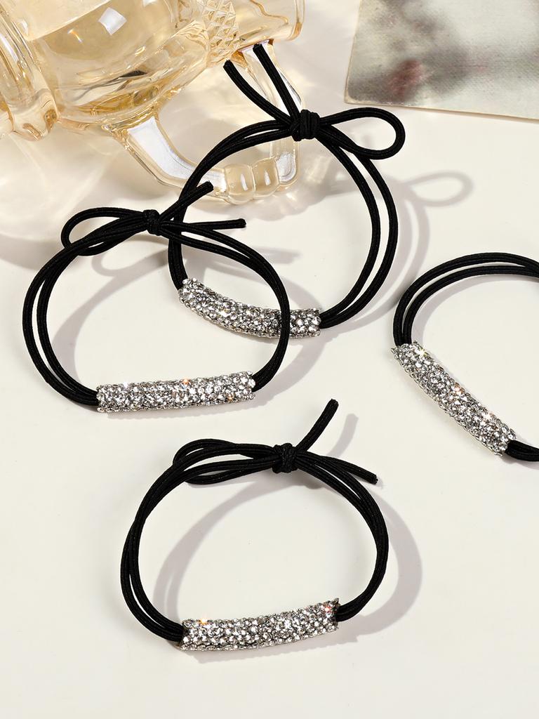 10/15 Pcs Cyrstal Shiny Ponytail Holder,Rhinestone Hair Ties for Women,Elastic Hair Rope Hairband Fashion Bling Hair Accessories