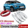 For Citroen C3 Aircross 2017~ Luxuriou Chrome Exterior Door Handle Cover Car Accessories Stickers Trim Set 2018 of 4Door