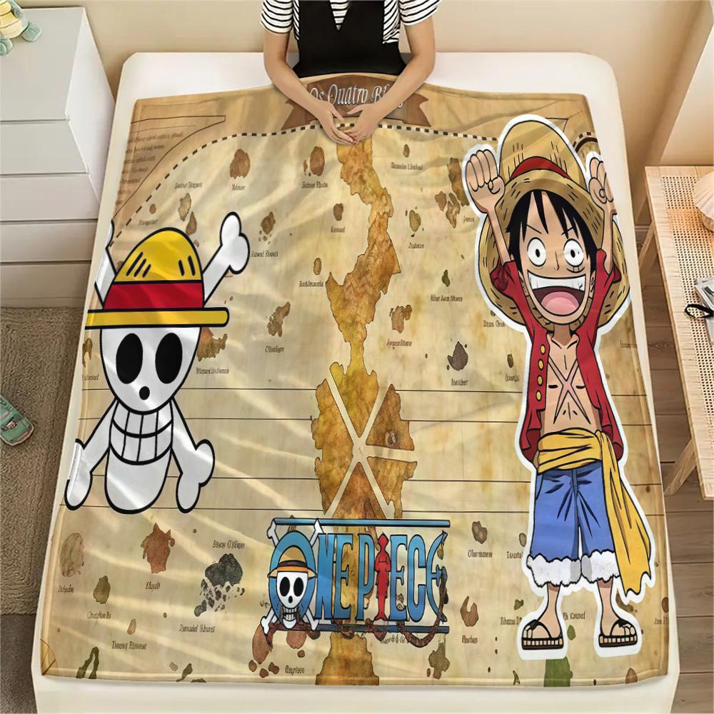 1pz Una Pezzo Monkey D Luffy Coperta in Flanella Fantasia Adatta a Tutte le Stagioni per Arredamento Casa Calore e Comfort Regali Regalo Festivo