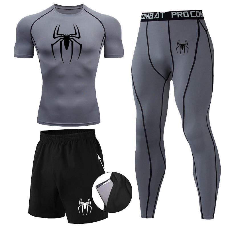 Men's Spider-Man Compression Three-Piece Quick-Dry Sports Suit