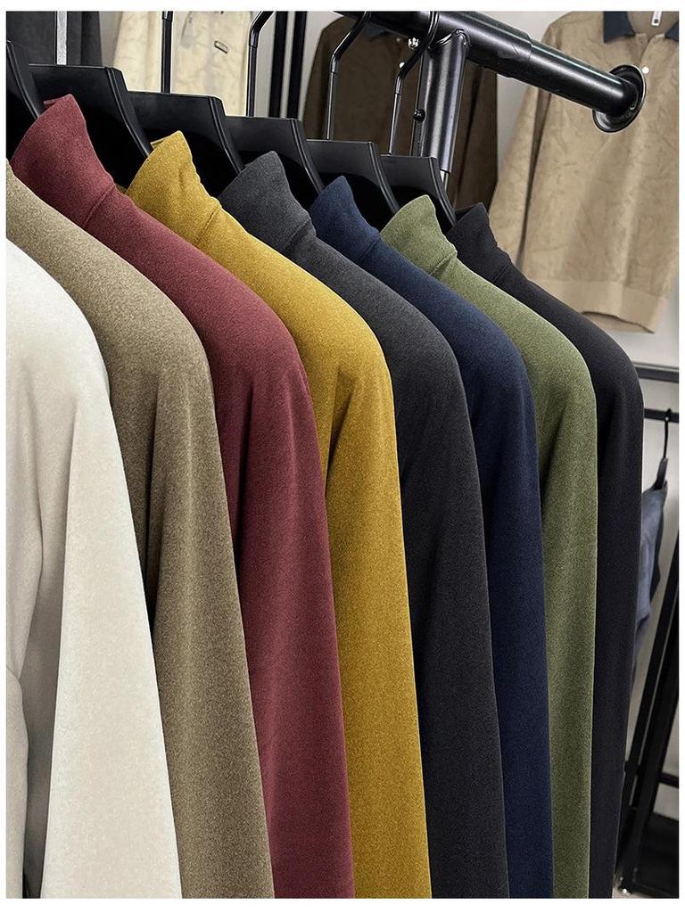 Men's Double-Sided Fleece Half-Zip Sweatshirt, Long-Sleeve, Warm Casual Base Layer for Autumn/Winter