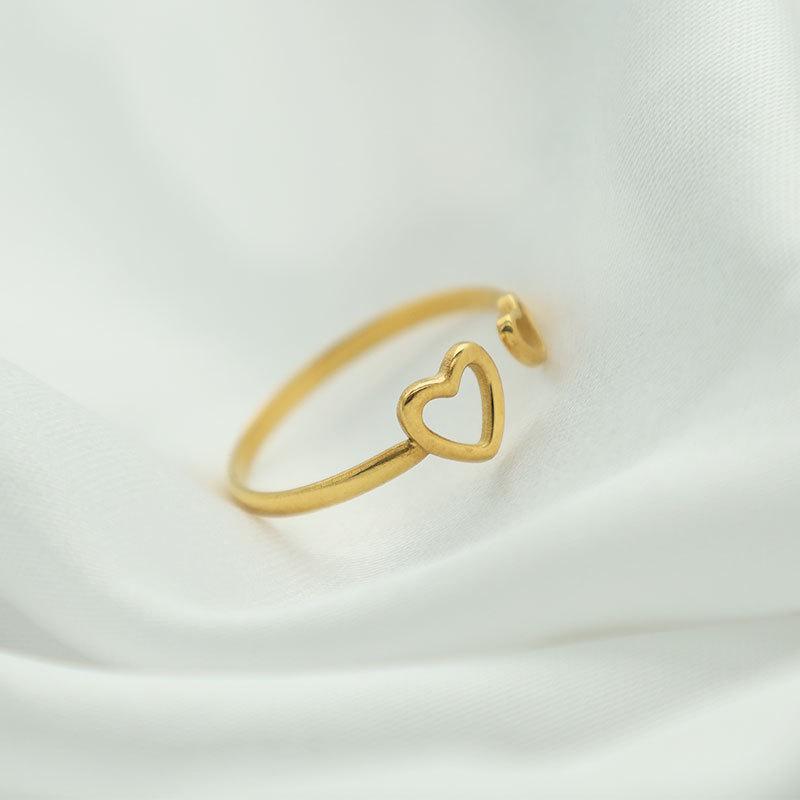 Creative Fashion Jewelry Heart-Shaped Arrow Peach Heart Open Ring Hollow Love Tail Ring