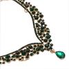 Beaded Necklace and Earring Set with Rhinestone Chains, Clear Stones, Fashion Jewelry Accessories for Women