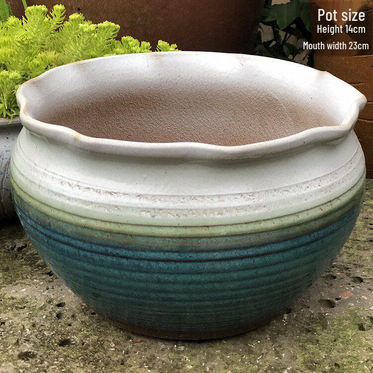 Personalized Large Ceramic Succulent Flower Pot with Wide Caliber - Free Shipping