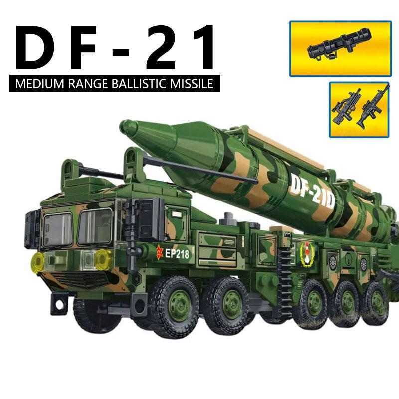 Activating Toys Boys 476Pcs Df-21D Ballistic Missile Building Blocks, Rocket Puzzle Assembly Toys, ' Handmade Diy Ornaments, Children's Gifts