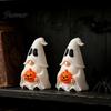 Spooky Gnome Figures Halloween Ghost Figurine, Creative Pumpkin Desk Ornament, 3D Printed Decor for Home Mini Statue Shelf Display, Funny Holiday