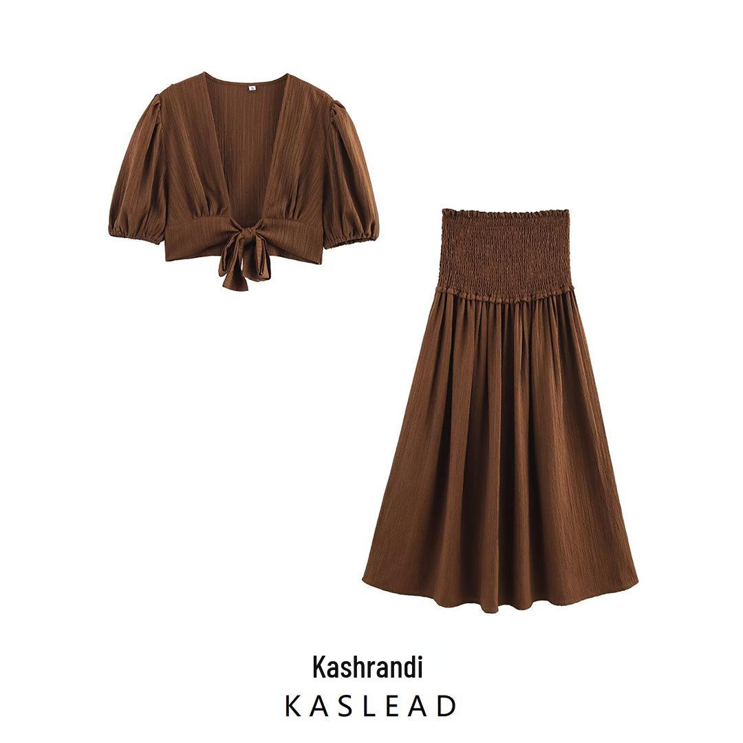

2025 Summer Women s European & American Fashion: Elegant Two-Piece Set Small