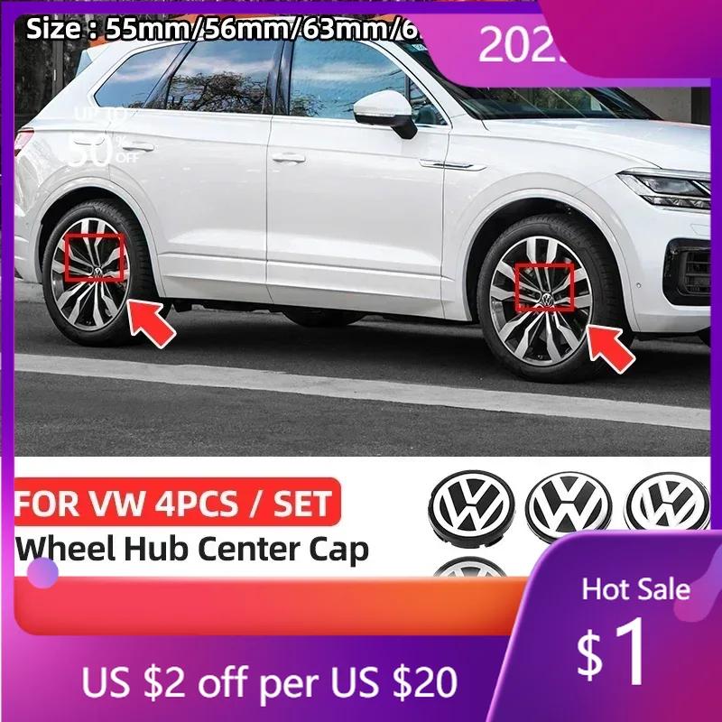 Nouveau 2025 Chaud 4pcs Autocollants Cache-moyeu de Roue de Voiture Cache-moyeu Accessoires de Décoration Auto Pour Volkswagen R Golf 4 Motion GTI Polo À