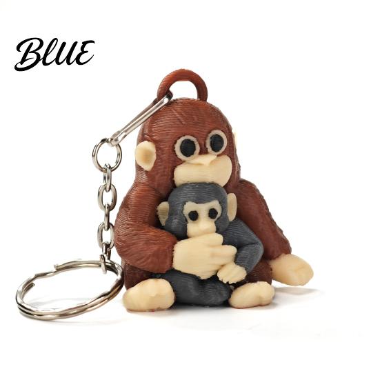 Langlebiger Affen-Schlüsselanhänger mit Plüschtier-Schlüsselanhänger 3D-gedrucktes Babyrucksack-Zubehör Hängender Niedlicher Tier-Taschenanhänger für Schlüssel Geschenk