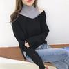 Two-piece Straight Half-high Collar Bottoming Sweater Female Commuter V-neck Loose Long Sleeve Sweater Sweater Women Sets Spring