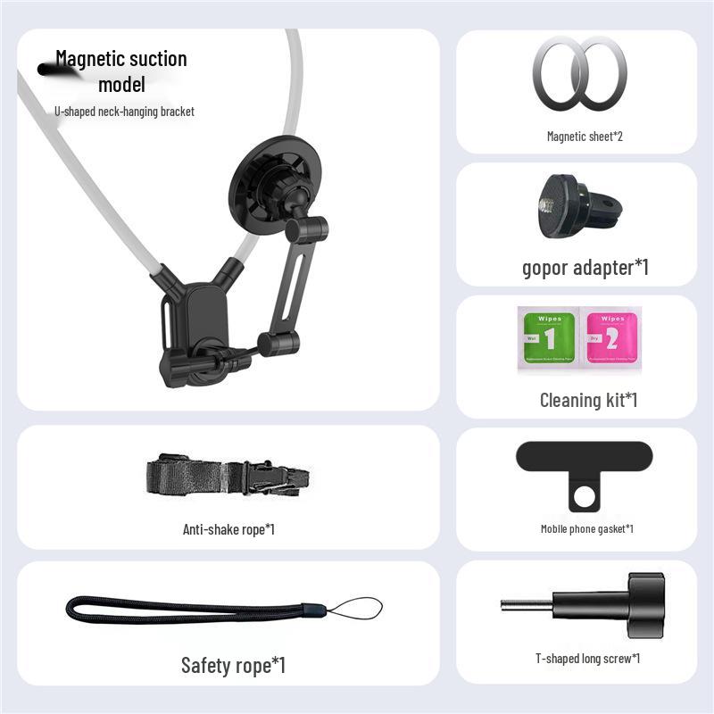 Magnetic Neck-and-Chest Phone Holder for Outdoor Sports and Live Vlogging
