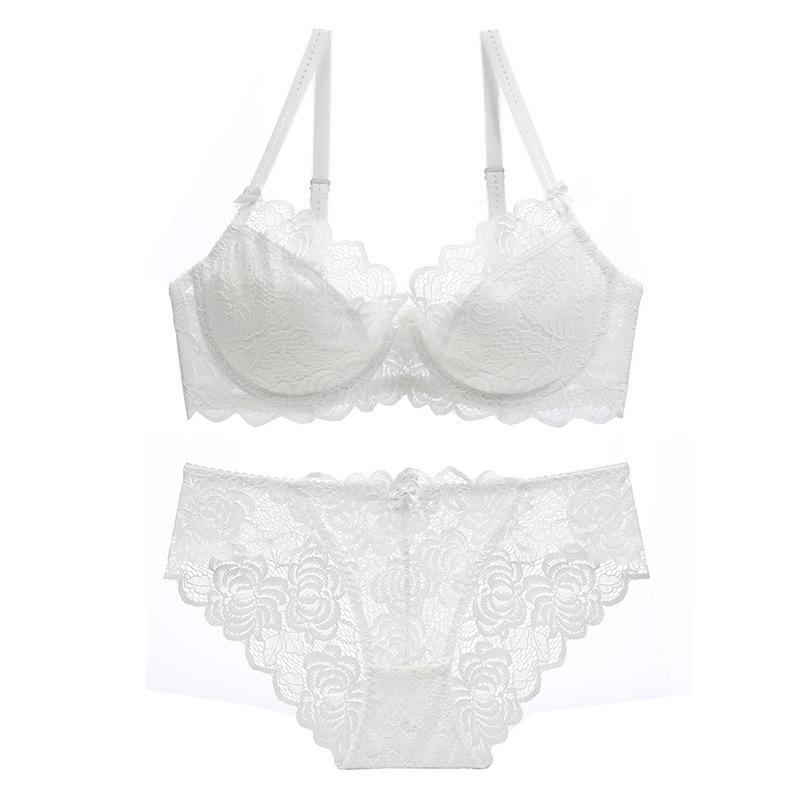 Sexy Plus Size Lace Lingerie: Ultra-Thin, Breathable Bra Set for a Smaller, Anti-Sagging Look