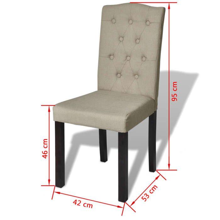 VidaXL 6x Chaise de Salle à Manger Poil de Chameau Chaise de Salon Cuisine 160790