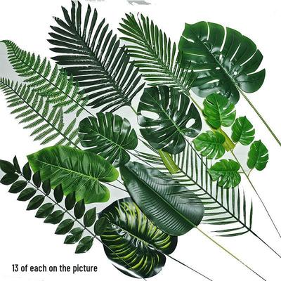 Künstliche Monstera- und Arecapalmenblätter für Hochzeits- und Wald-Themen-Dekorationen