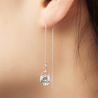Women's Jewelry Accessories Water Drop Pendant Long Ear Line Earrings