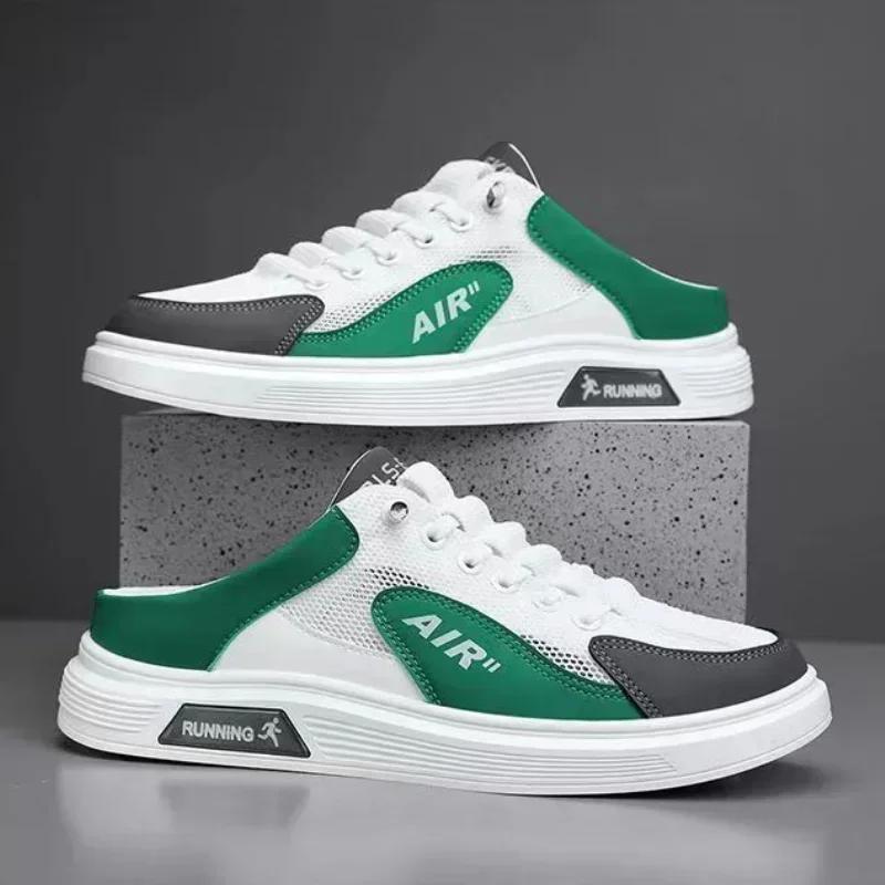 Slip-on Men Casual Fisherman Shoe Mesh Men Half Slipper Breathable Platform Sneakers Comfortable Outdoor Slippers Zapatos Hombre
