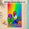 Beach TowelRainbow Friends Custom Name Text Personalized Soft Towel for Beach Pool Indoor Home Decor Gift