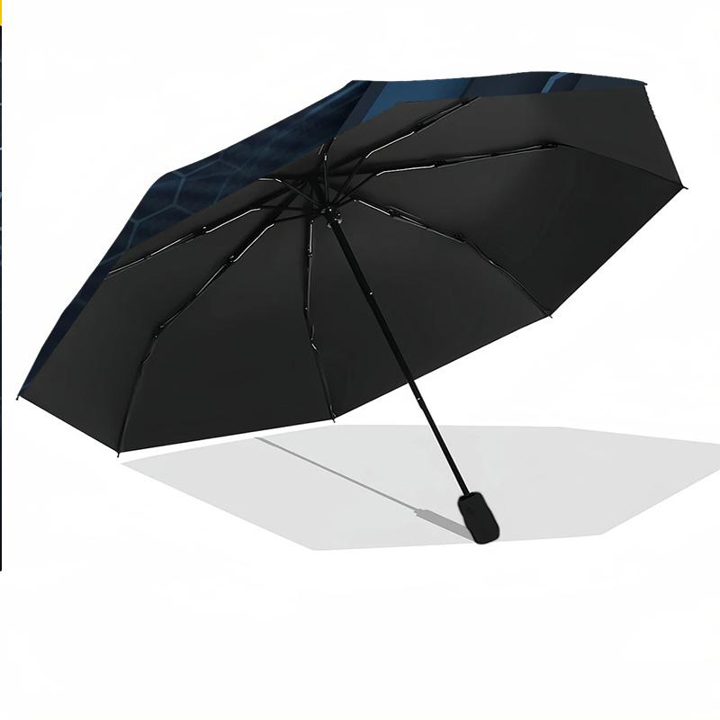 Warrington Wolves Print Auto 8?Ribs Folding Umbrella Wind Resistant Lightweight Automatic Umbrella For Daily Travel