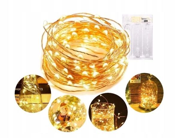 Wire Lights 50 Led Battery-Powered Colorful Wire Garland For Rgb Decoration