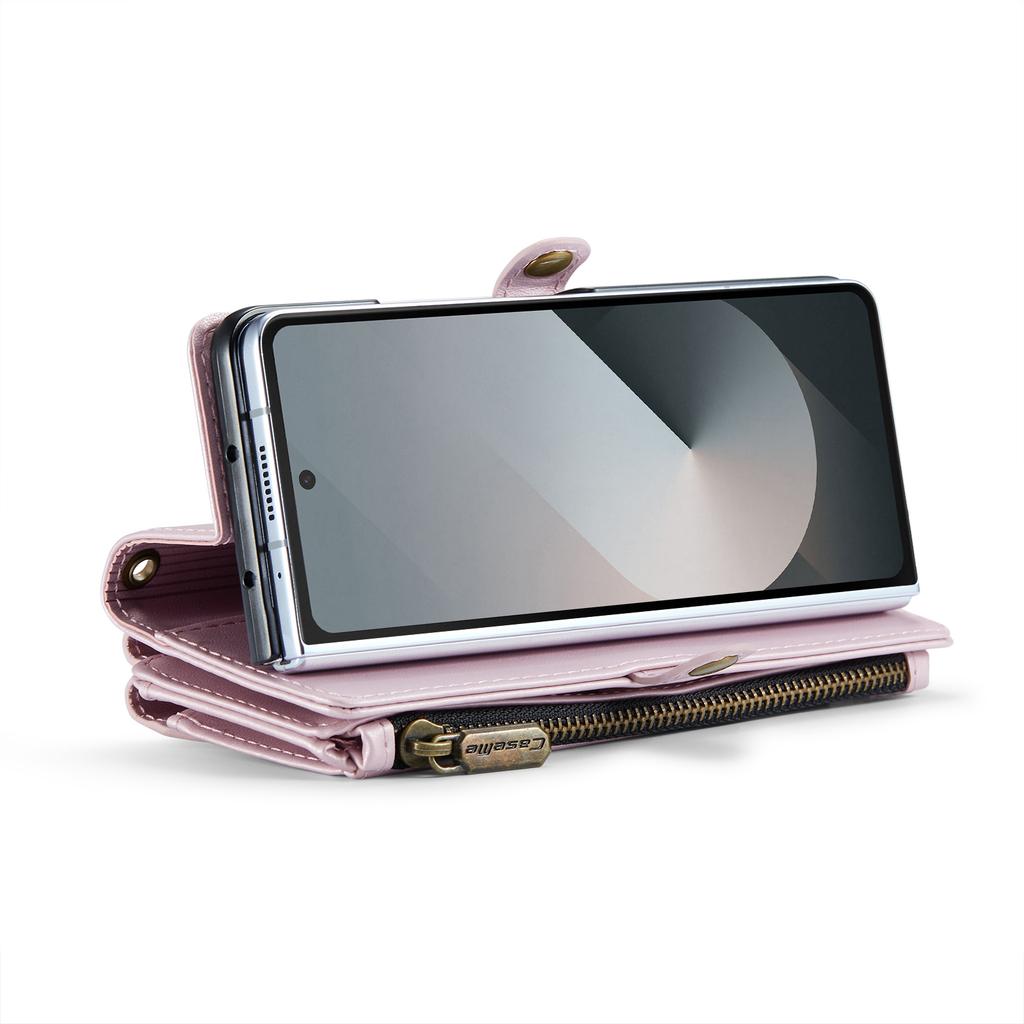 Crossbody Cards Solt Zipper Wallet Leather Case For Samsung Galaxy Z Fold 6 5 4 3 5G Purse Bag Pocket S-Pen Holder Lanyard Cover