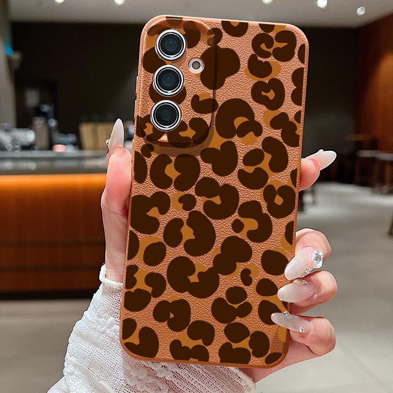 Leopard Printed TPU Phone Case For Samsung Galaxy S26 S25 S24 S23 Ultra S22 Plus S25 FE Edge Soft Silicone Leather Texture Cover
