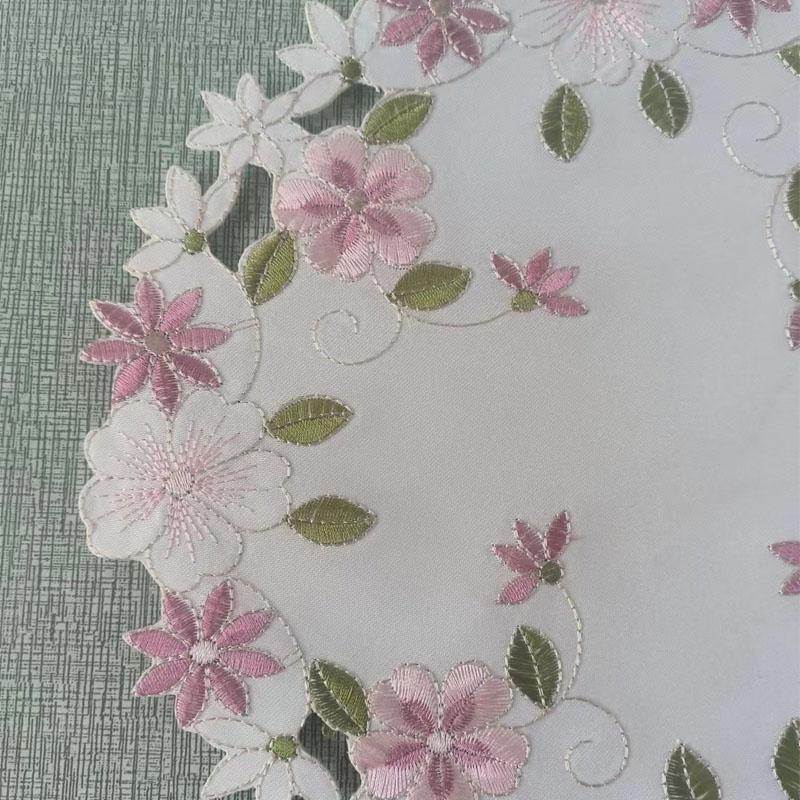 Table Decoration and Accessories Flower Embroidery Table Place Mat Cloth Coaster Wedding Christmas Party Dining Placemat Kitchen