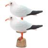 2 Pcs Unique Nautical Seagull Statue Handmade Simulation Seagull Sculpture  Home Decor