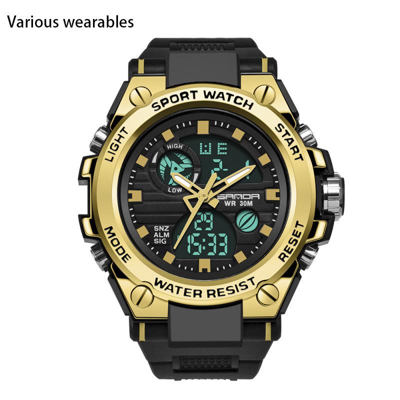 Trendy and Personalized Men's Electronic Watch Outdoor Sports Waterproof Luminous Watch Multi-functional Male and Female Student Watch