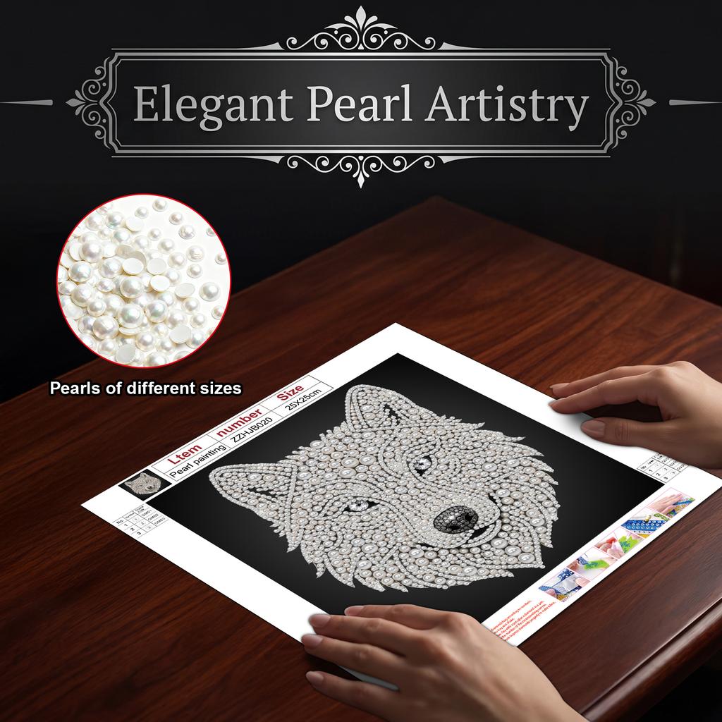 DIY Pearl Dot Painting for Adults Beginners Home Wall Decor Pearl Painting Art Kits 9.84x9.84in Without Frame