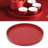 Wine Red Wooden Serving Tray Wooden Round Tea Plate Food Meals Serving Red Serving Tray Tea House