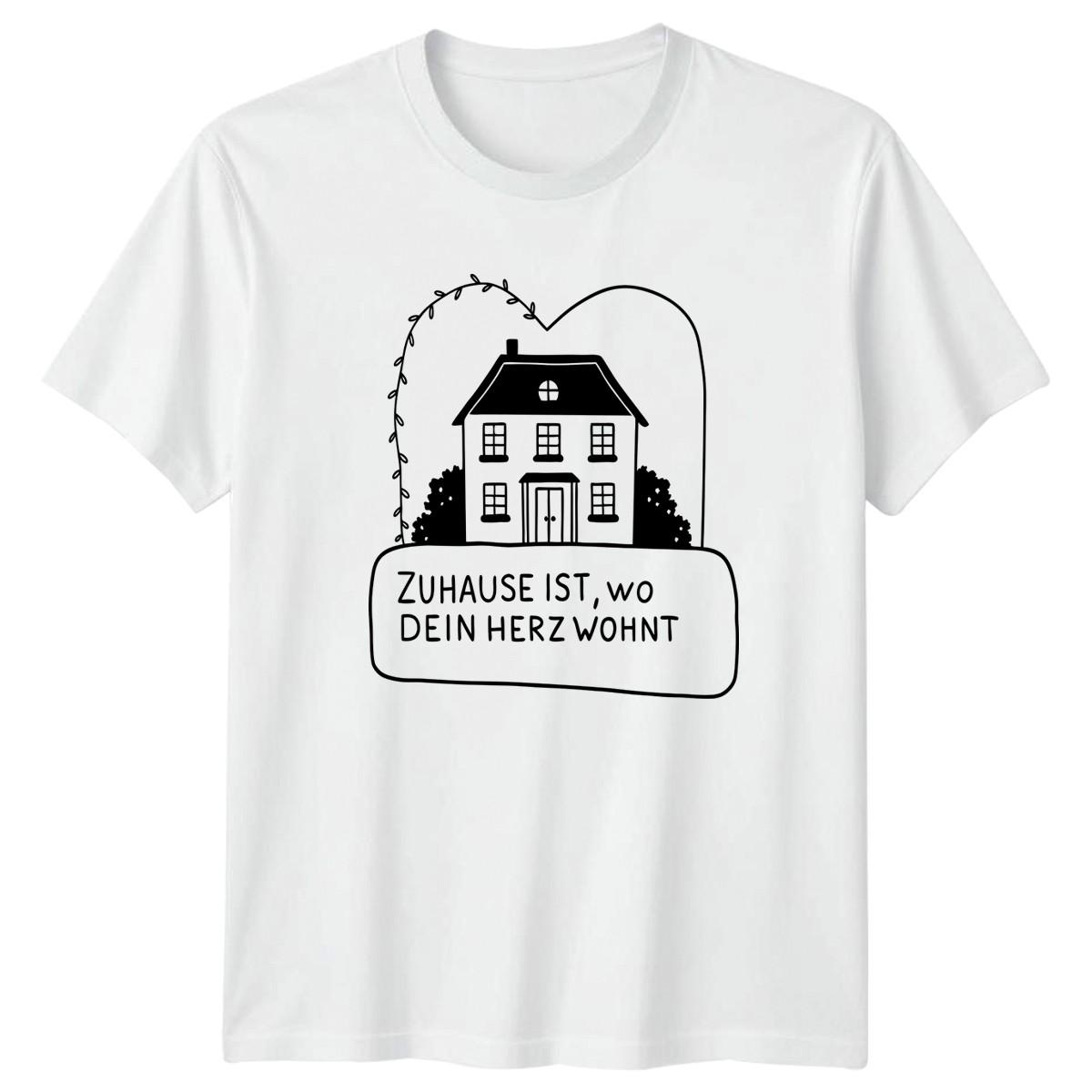 Zuhause Ist Wo Dein Herz Wohnt T-Shirt Home Decor Gift For Him And Her L