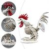 Indoor Outdoor Statue Halloween Skeleton Rooster, Lifelike Chicken Decoration, Spooky Animal Creative Yard Sculpture Bone for Desktop Garden